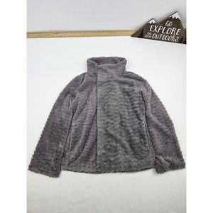 Patagonia Womens Faux Fur Fleece Jacket Size Small Color Gray FullZip Snap Comfy